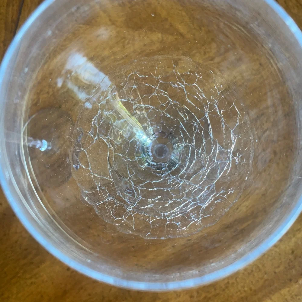 Pier 1 Crackle Reflections 9 3/4”Goblet Set